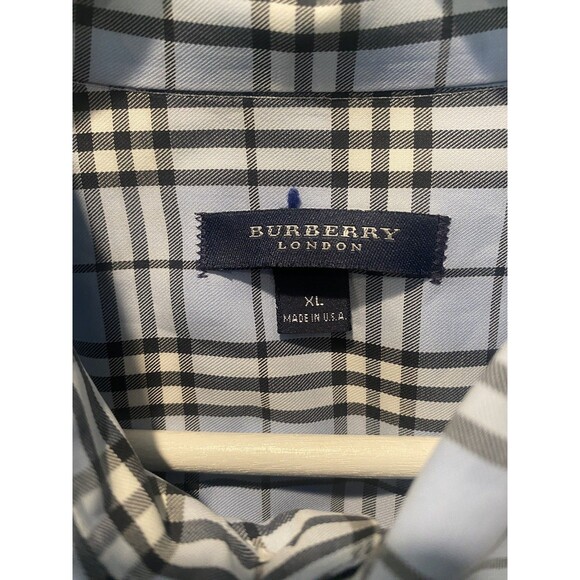 Burberry London Blue Novacheck Print Men's Button Down Dress Shirt XL NWOT - Picture 2 of 7